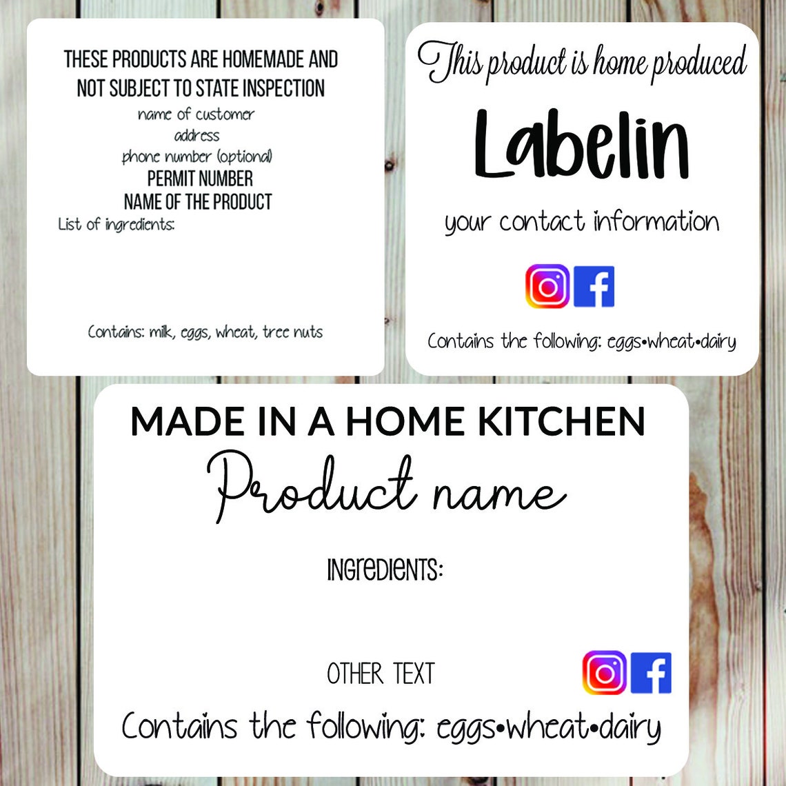 Cottage Food Labelsfood Labels Cottage Food Stickers Etsy
