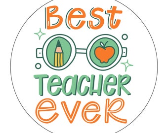 Pegatinas "El mejor profesor del mundo", etiquetas de agradecimiento (paquete de 24)