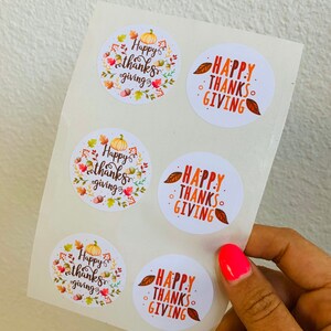 Happy Thanksgiving Stickers | Acorns and Leaves, 24-Pack