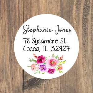 Circle Address labels, Return Address labels - mailing labels- labels- address labels- Floral  return  address label-shipping labels,