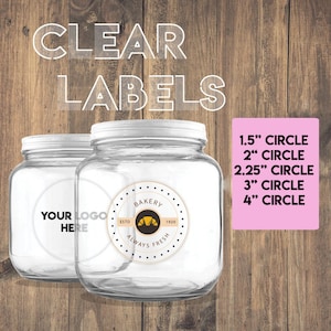 Custom Clear Circle Labels with White Ink | Clear Product Stickers | Personalized Clear Labels for Packaging | Waterproof Clear Stickers