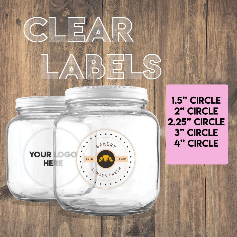 Clear Labels, Circle Clear Labels, Circle Clear Stickers, Product Labels , Custom Clear Labels