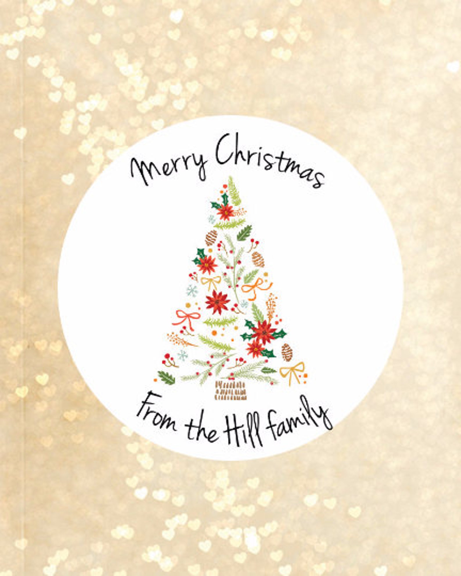 Custom Christmas Labelschristmas Stickerschristmas Tree Etsy