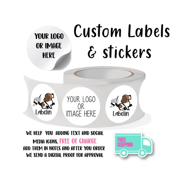 Etiquetas adhesivas personalizables – Etiquetas redondas personalizadas  para logotipo de empresa, etiqueta adhesiva personalizada, calcomanías para