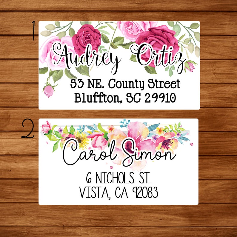 Floral Return Address Labels Cute Address Labels Flowers Etsy