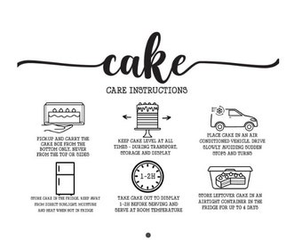 Cake Care Instructions, Cake Care Stickers, Cake Care Labels, Cake Labels, Cake Stickers, Cute Stickers, Bakery Stickers, NOT CUSTOM, 4x3"