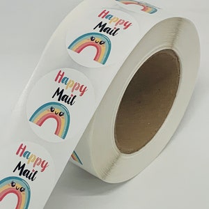 Happy mail stickers, happy mail labels, cute happy mail labels, cute happy mail stickers, happy mail packages, labels, stickers, packaging