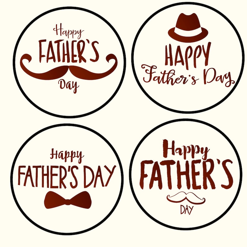 Father's Day Stickers, Creamy Background, Gift Labels bild 4