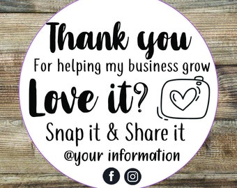 Social media labels, snap it and shared it, small business labels, custom labels, snap it love it share it, custom labels, custom stickers