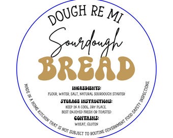 Custom Sourdough Labels – Homemade Bread Stickers, Bakery Logo