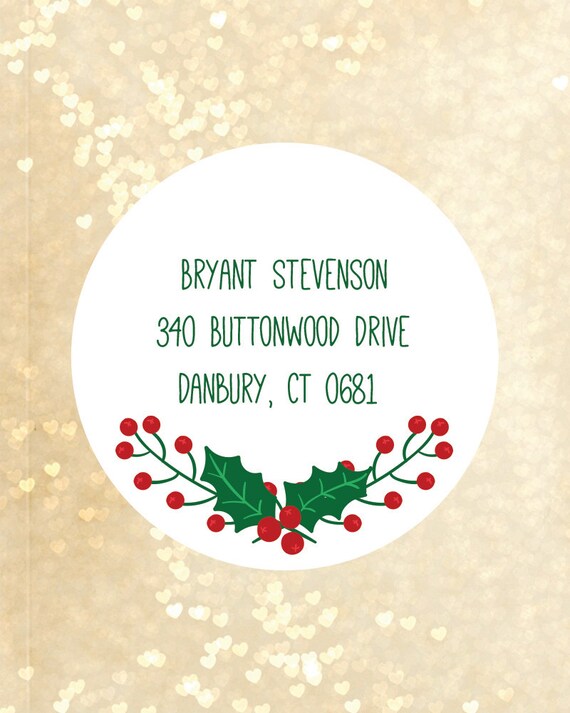 Etsy christmas return address labels