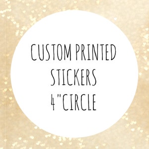 Custom printed circle Labels, custom stickers, 4 inches circle, big circle label, custom labels,bakery stickers, organic product labels image 1