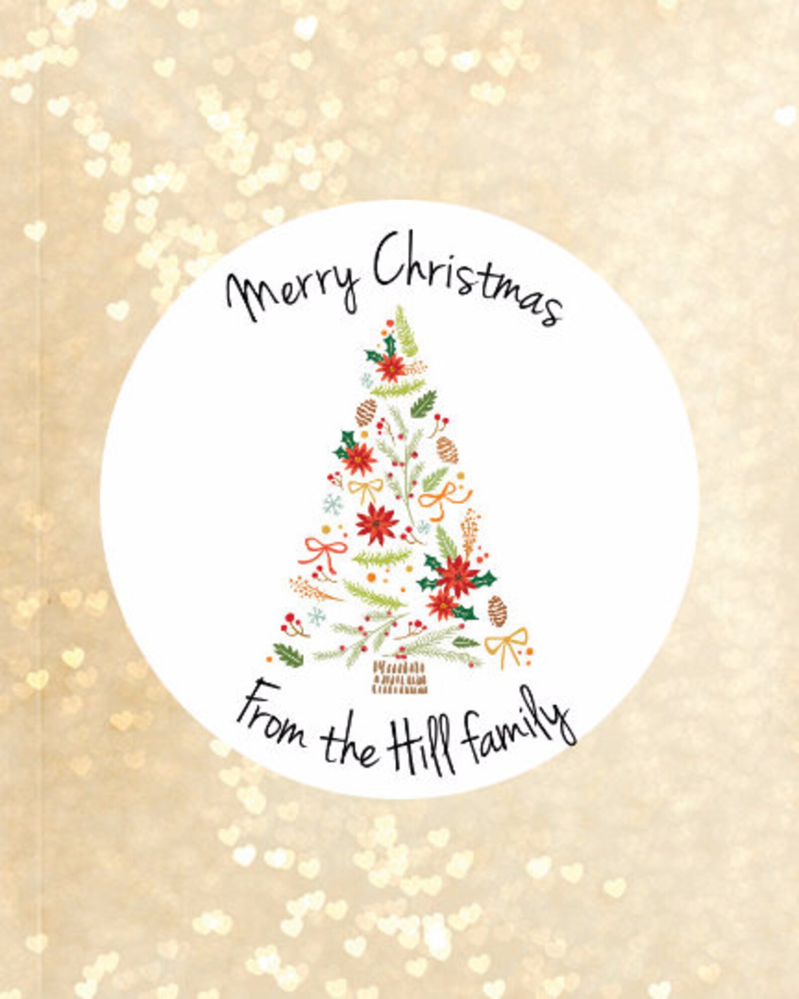 Custom Christmas Labelschristmas Stickerschristmas Tree Etsy