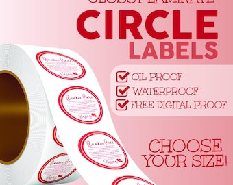 Waterproof Glossy Circle Labels | Beauty & Oil-Based Products