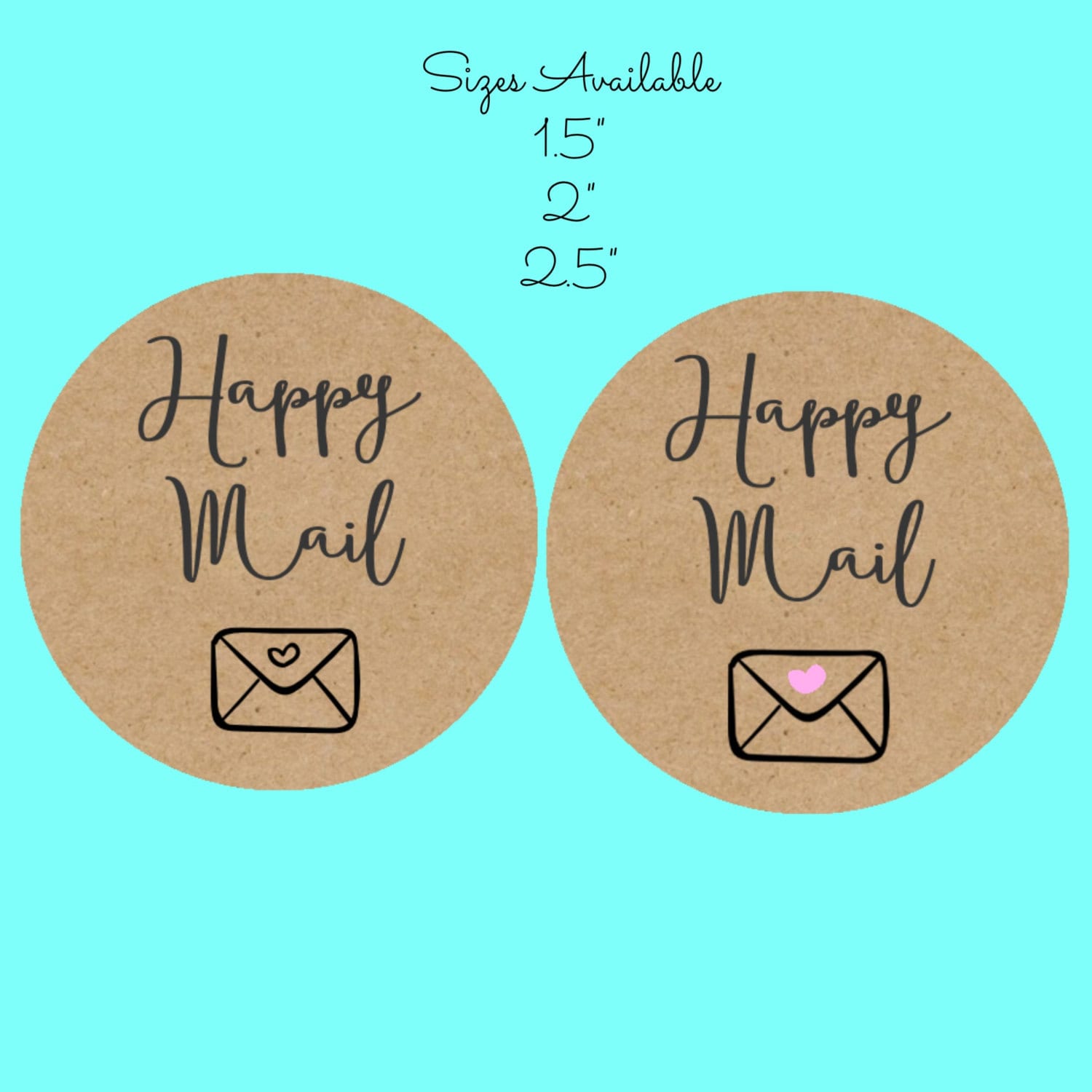 Happy Mail Stickers: Craft Paper Mailing Labels - Etsy