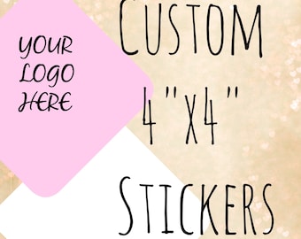 Custom 4"x4" square stickers,logo stickers,custom labels, personalized stickers, box labels,labels,stickers,product labels,custom logo label