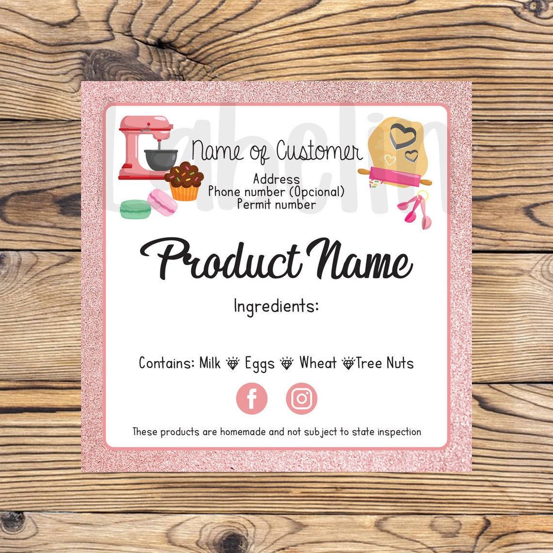 Florida Cottage Food Label Template