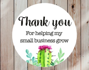 Cute thank you stickers, small business labels , thank you for helping my small business grow, lovely stickers, thank you stickers, labels