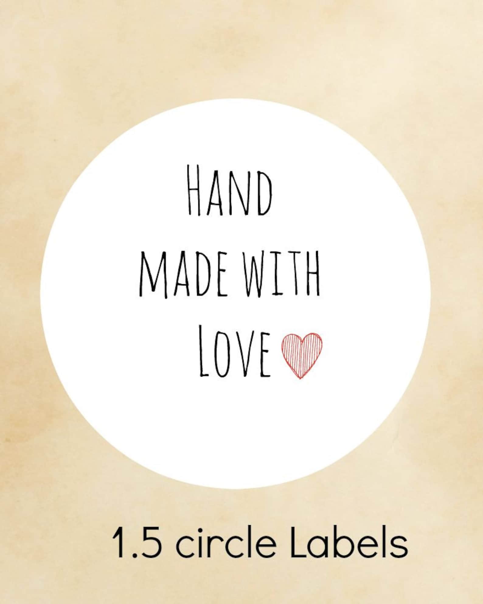 Hand Made With Love Stickersstickerscustom Stickers Sticker Etsy