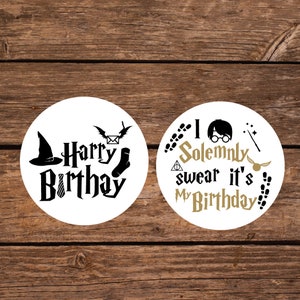Wizard Birthday,Witchcraft & Wizardry birthday stickers, Wizard Birthday, Wizard World Sticker,Happee Birthdae Harry Sticker, harry Birthday