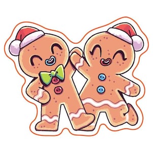Cute ginger Cookies Christmas Labels, cute holidays sticker, holiday labels, Gingerbread, Christmas, Pre-Designed, NOT CUSTOMIZABLE