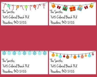 Custom Christmas Address Labels: Holiday Return Address Stickers (2x1)