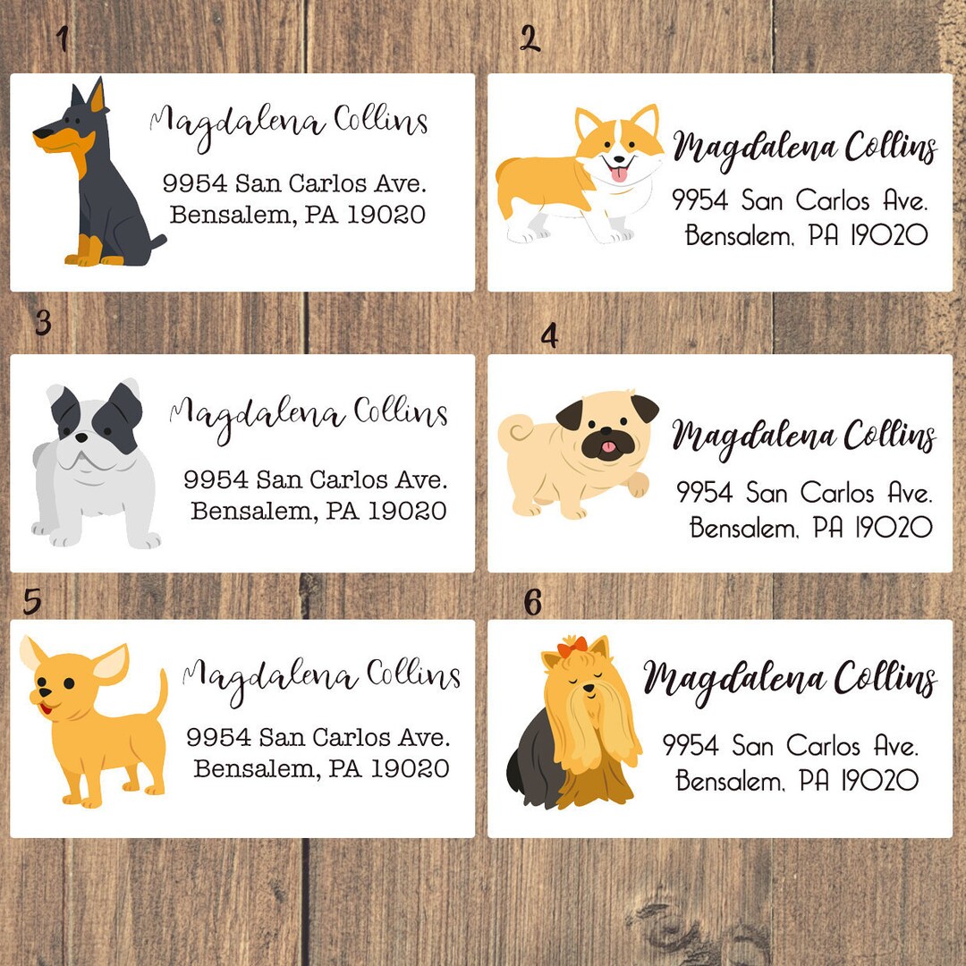 Dogs Address Labels , Dog Stickers, Cute Address Labels , Cute Labels