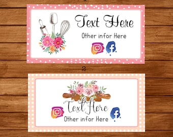 Custom Bakery Labels, Personalized Logo Stickers, Glossy White