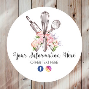 Custom Logo Stickers – Round Bakery Labels – Personalized Cake Stickers – Circle Logo Design – Custom Business Labels for Packaging