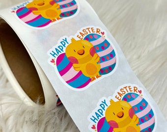 Happy Easter Chick Stickers, 24 Labels