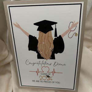 Carte de remise des diplômes personnalisée personnalisée - Diplômé en sciences infirmières, promotion 2025, carte de remise des diplômes