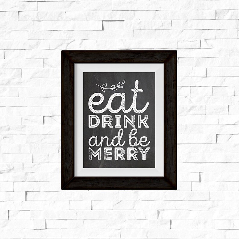 Eat Drink &amp; Be Merry 8x10 Printable - Etsy