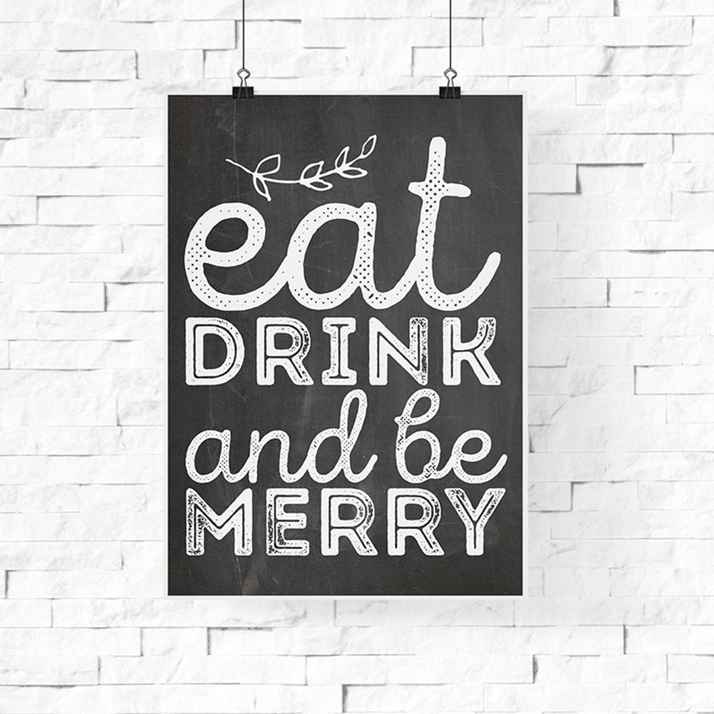 Eat Drink & Be Merry 8x10 Printable - Etsy