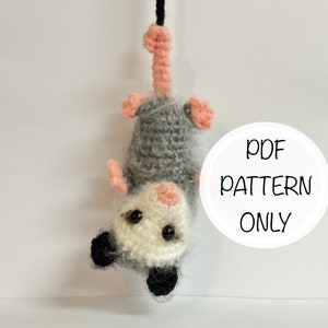 PATTERN: Waffles the Hanging Opossum-Crochet opposum -Crochet PDF pattern-Digital Download