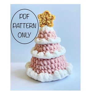 Crochet Christmas Tree Pattern, Pink Christmas Tree, PDF pattern, digital download files, crochet Christmas, no sew crochet patterns
