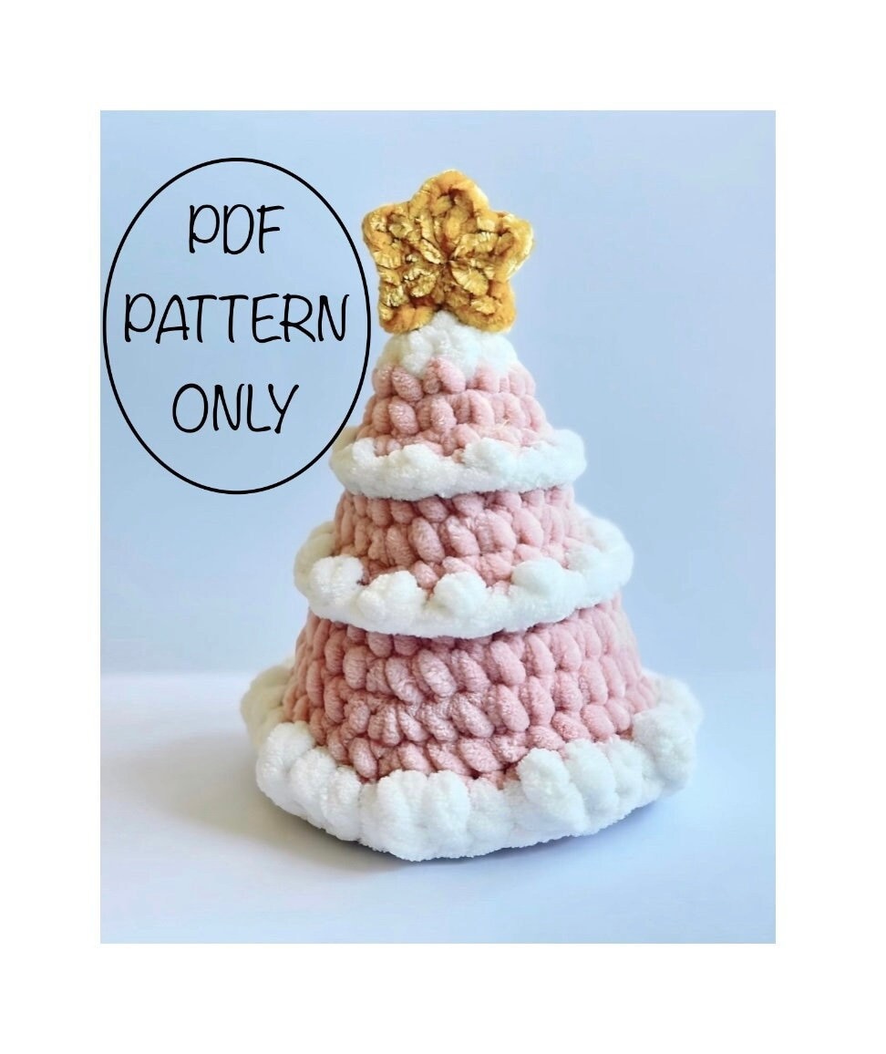 Crochet Pink Christmas Tree Pattern: No Sew (PDF Pattern)