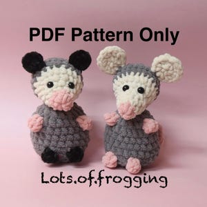 PATTERN: Chonky Pals- Opossum-Mouse- Crochet opposum- crochet Mouse-Crochet PDF pattern-Digital Download