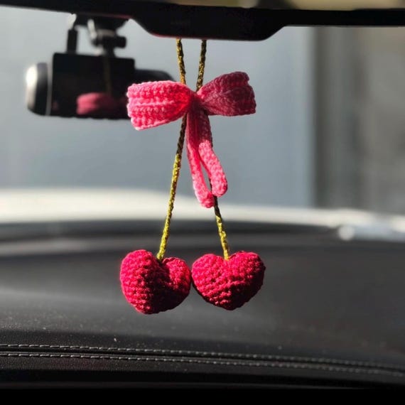 Pink Heart Purse Charms Crochet
