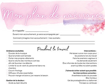 Plan de naissance - français - PDF pour impression