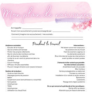 Plan de naissance - English - PDF pour impression