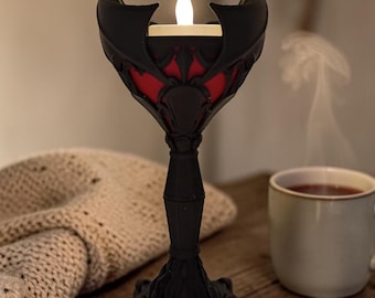 3Dプリント製ゴシック聖杯型キャンドルホルダー、ダークファンタジーLEDキャンドルスタンド