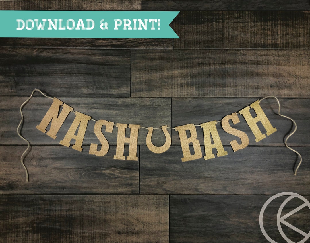 Printable Burlap Nash Bash Banner | Printable Banner | Download and ...