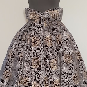 Eye Catching MAXI or MIDI skirt, hidden side pockets, Detached Sash, African skirt, Custom made. Elasticize Waist, fits up to  plus size