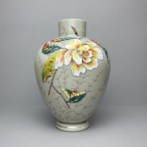 Victorian Bohemian Opaline Vase, Hand-Enamelled, c.1870