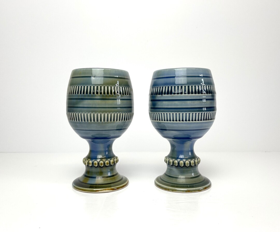 Vintage Irish Porcelain Wade Co.armagh 2 Goblets Etsy