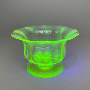 NEW Victorian Art Nouveau English Vaseline Opalescent Glass Compote or bowl