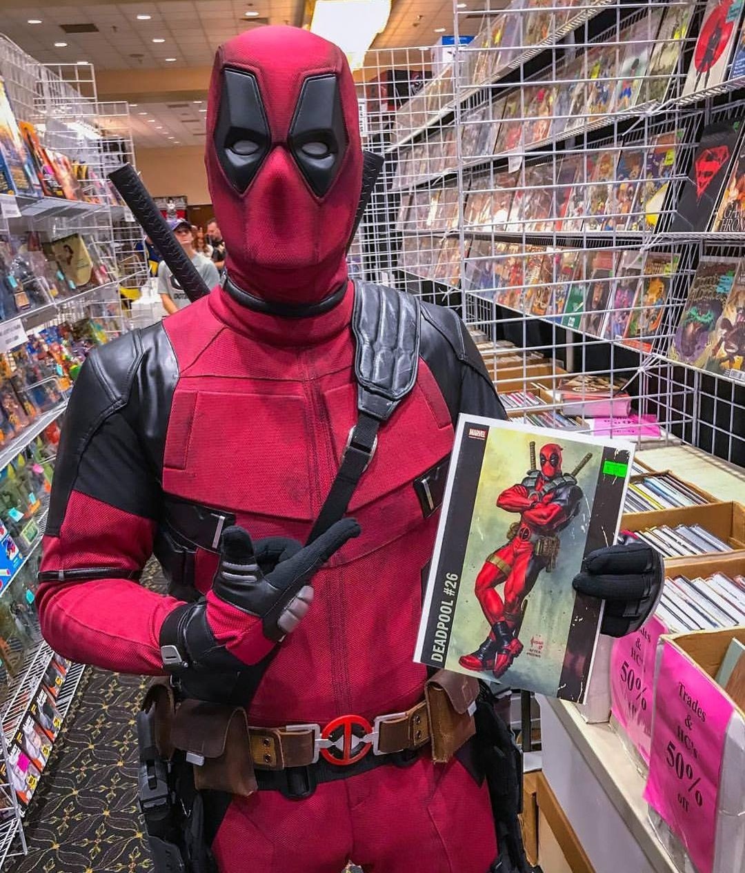 Weathered Deadpool Costume / Cosplay Suit replica : Made From Custom Dyed 4  Way Patterned Stretch & Leather 