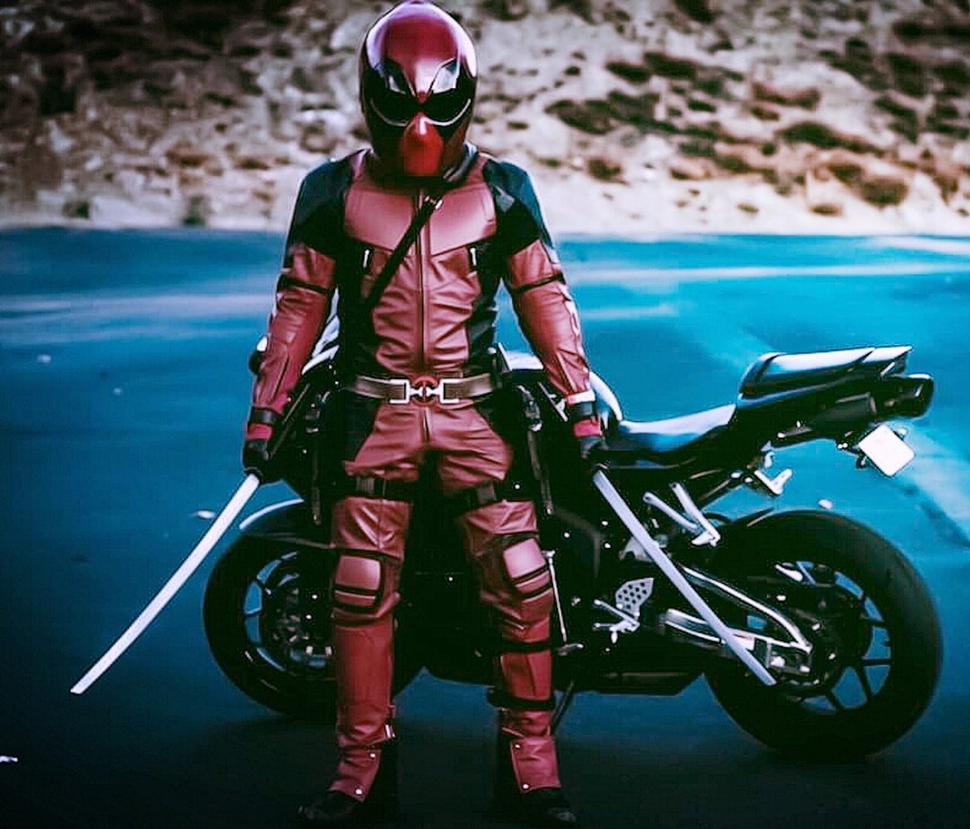 Lugar de nacimiento Embutido Parpadeo Leather Deadpool Cosplay / Traje de motocicleta de disfraces - Etsy España