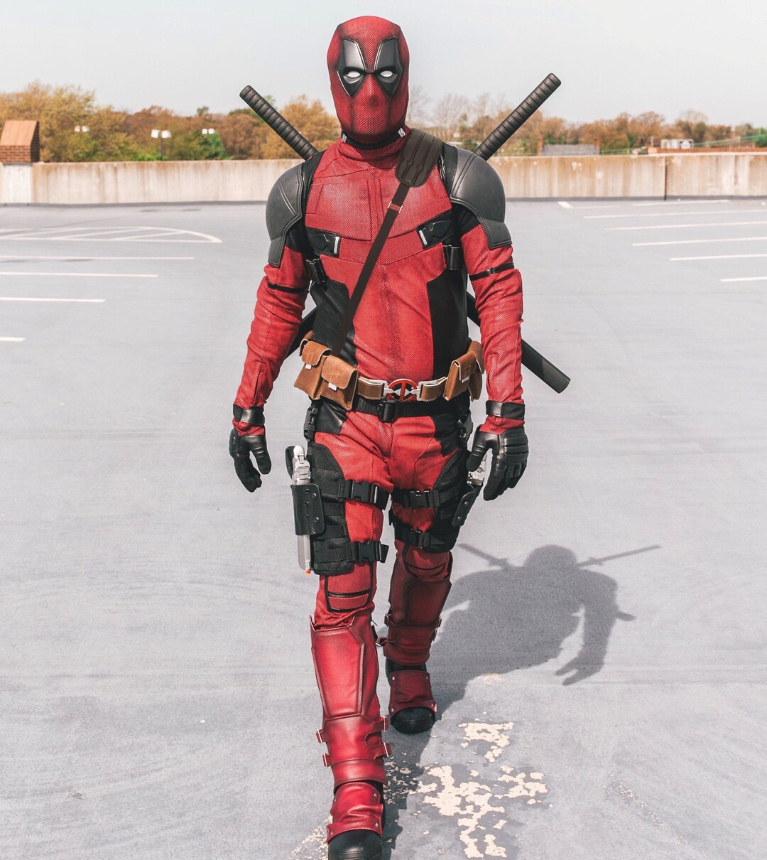 Deadpool Costume Cosplay Suit Replica made From Custom Red Ant man 