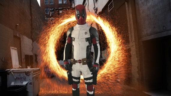 Weathered Deadpool Costume Cosplay. Avengers Quantum Edition